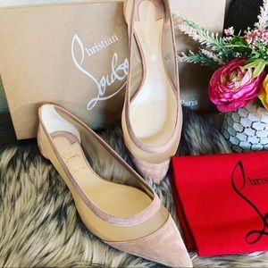 Christian Louboutin”Galavati” Mesh Flats Nude Sz37